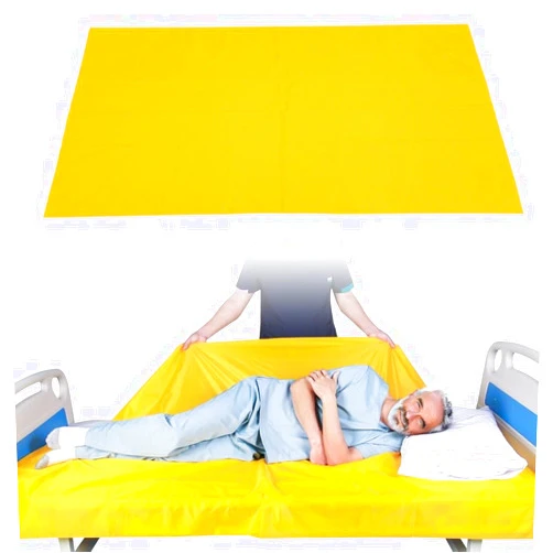 EZ Assistive Patient Transfer Slide Sheet Transfer Draw Sheet for Patient in-Bed Transfer and Repositioning Easy Apply and Use (Yellow-Flat 56 * 78 Inches)