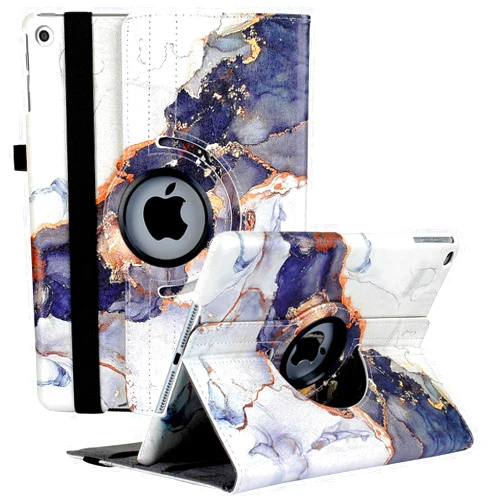 Hsxfl Rotating Case for iPad 9th Generation (2021) iPad 8th Generation (2020) iPad 7th Gen (2019) - 360 Degree Rotating Protective iPad Covers 10.2 Inch with Auto Sleep/Wake Function(White Marble)