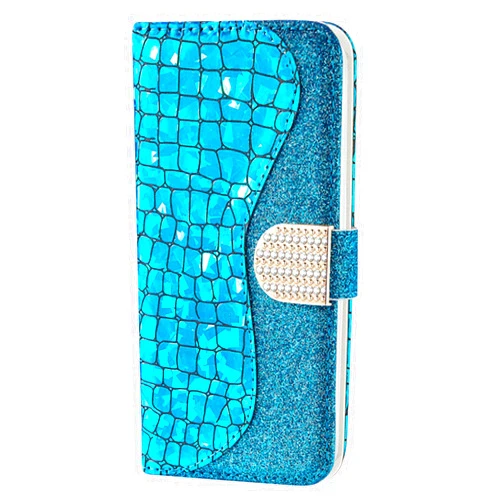 LTLGHYL Case for Samsung Galaxy S22/S22+/S22 Ultra, Glitter PU Leather Mobile Phone Case with Card Slots and Kickstand Magnetic Flip Cover Leather Case,Blue,S22 Ultra 6.8