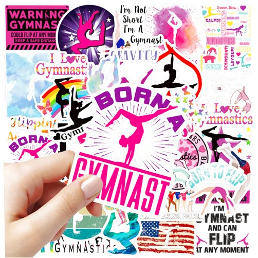 DIYYILIF 100 PCS Gymnastics Stickers, Gymnastics Gifts Stickers for Laptop, Water Bottles, Luggage, Computer, Cell Phone