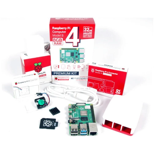 Melopero Raspberry Pi 4 Computer Official Full Kit with Official Fan System (8GB RAM, White) 8GB RAM WHITE