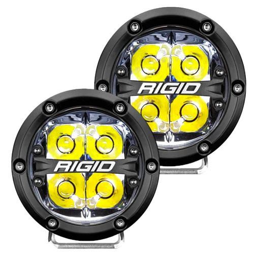 RIGID INDUSTRIES â€“ 360-Series LED Off-Road Light 4-inch Drive Beam for Moderate Speed 20-50 MPH Plus White Backlight Pair