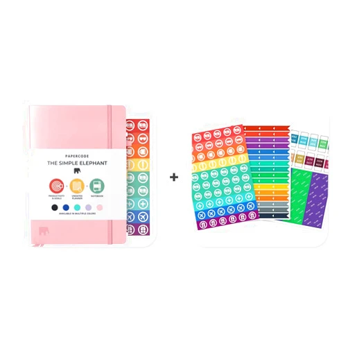 Papercode 2024 Daily Planner - Leather Weekly Planner W/Thick No-Bleed Pages and The Simple Elephant Stickers