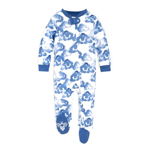 Burt's Bees Baby Boys Sleep and Play PJs, 100% Organic Cotton One-Piece Zip Front Romper Jumpsuit Pajamas