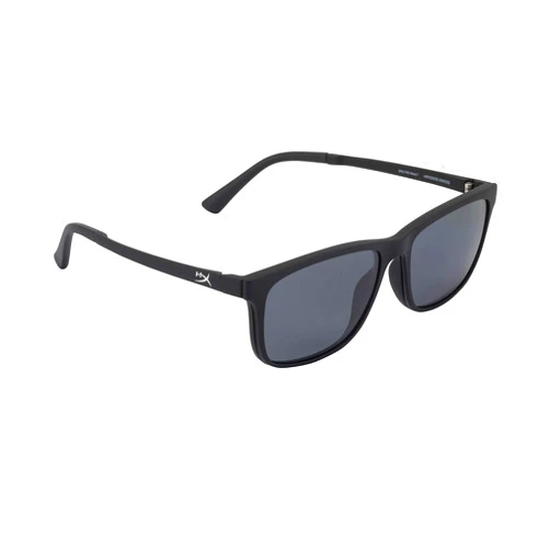 HyperX Spectre React - Gaming Eyewear, Blue Light Blocking Glasses, UV Protection, Ultem Frame, Crystal Clear Lenses, Microfiber Bag, Hard Case – Medium/Large w. Polarized Clip Black