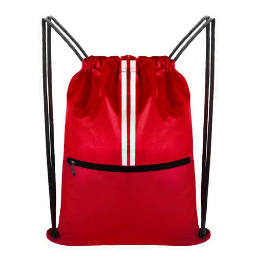 JOYNYON Drawstring Backpack Large Sports Draw String Bag for Women and Men (Red)