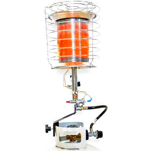 Avenger FBDTP360 Tank Top Outdoor Heater for Use with Propane Gas Tanks for Camping, Patios, and More, 360-Degree Burner, 42,000 BTU, Silver, White