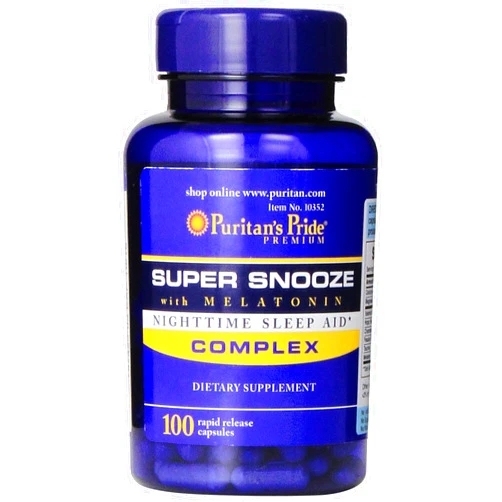Puritan's Pride Super Snooze with Melatonin Rapid Release Capsules,100 Count