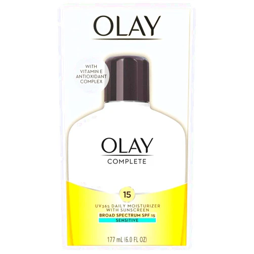OLAY Complete UV Daily Moisturizer SPF 15, Sensitive Skin 6 oz (Pack of 3)
