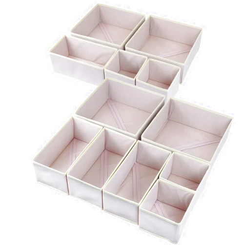 Fordonral 12 Pack Drawer Organizers for Clothing, Foldable Clothes Drawer Organizer for Underwear, Folded Clothes, Baby Clothing, Socks, Bra, Towels, Ties - Multi-pack Clothes Organizer Storage Box (Pink)