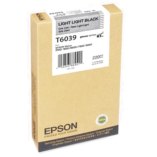 Epson UltraChrome K3 Ink Cartridge - 220ml Light Light Black (T603900)