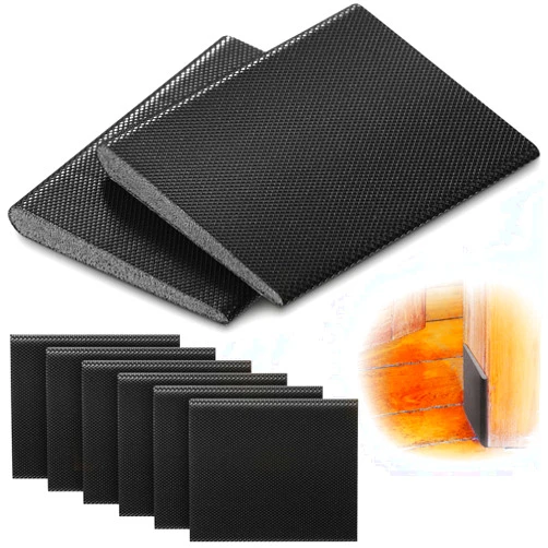 Jetec 6 Peices Self-Adhesive Door Corner Seals, Gap Filler Seal Strip Weather Stripping Draft Stopper Door Frame Seal Corner Foam for Weather Protection Isolation of Noise(Black)