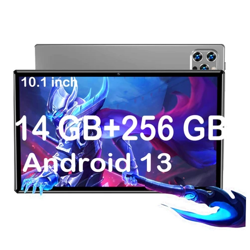 Adorezyp 10.1 Inch Android Tablet, Android 13 Tablets with 256GB+14GB, 2.4+5G WiFi Tablet PC with FHD IPS Touch Screen, Dual 13MP+5MP Camera, Dual Stereo Speakers, Bluetooth5.0, GPS with Tablet case