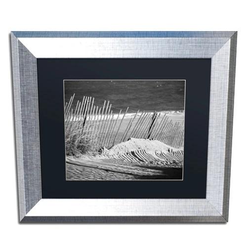 Trademark Fine Art MFG0045-S1114BMF Sandy Beach Fence by PIPA Fine Art, Black Matte, Silver Frame 11x14-Inch, 11x14