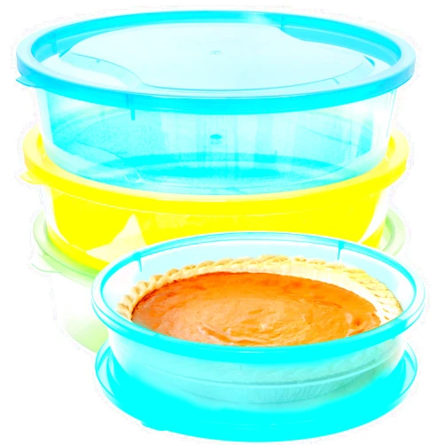 Youngever 3 Pack Pie Containers, Multi-Color Plastic Food Storage Containers, Fresh Pie Keeper, 11 inch Diameter