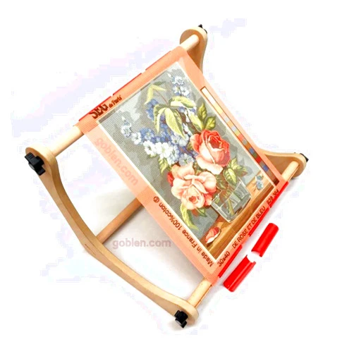 Nurge Adjustable Embroidery Table Stand, Cross Stitch Hoop Stand for Lap or Table Top Cross Stitch or Tapestry , Embroidery Hoop Holder. Hand Polished Natural Wood 190-3 ( 30cm )