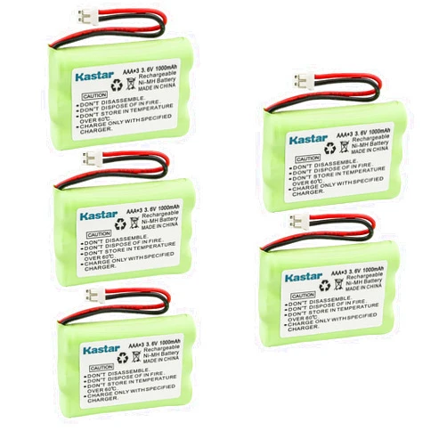Kastar 5-Pack Ni-MH Battery 3.6V 1000mAh Replacement for Motorola Digital Video Baby Monitor W/Wi-Fi Internet Viewing MBP662CONNECT, MBP662CONNECT-2, MBP662CONNECT-3, MBP662CONNECT-4, MBP662CONNECTPU