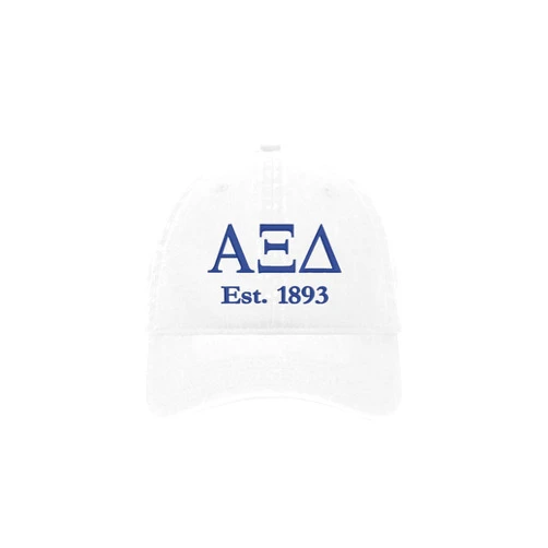 Sorority Letters Shop Alpha Xi Delta Sorority Baseball Hat - A Zee D Embroidered Greek Letter Cap - AZD Pigment Dyed Cotton Twill