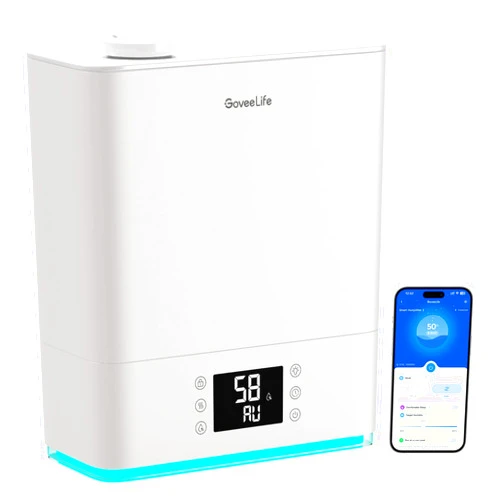 GoveeLife Smart Humidifiers for Bedroom Large Room, Top-Fill Cool Mist 6L WiFi Air Humidifier, Auto Mode, App & Voice Control, 60H Runtime, Rapid Humidification, RGB Nightlight Baby Plants, White