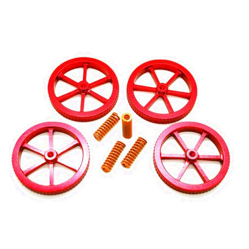 HUAFAST 4 PCS Aluminum Hand Twist Metal Level Nut and Heated Bed Springs 3D Printer Accessories Suit for Creality Ender 3/3 Pro，Ender 5/5 Plus，CR-10, CR10S/ 10S Pro, CR-10 Mini,CR-X,CR 20 3D Printers