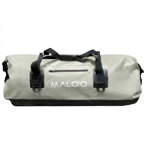 Malo'o Malo’o Waterproof Dry Duffel, Heavy-Duty Roll Top Waterproof Gear Bag with Shoulder Strap & Molle Loops, Marine Duffel for Kayaking, Boating, Camping, Beach & Travel, Grey, 100L