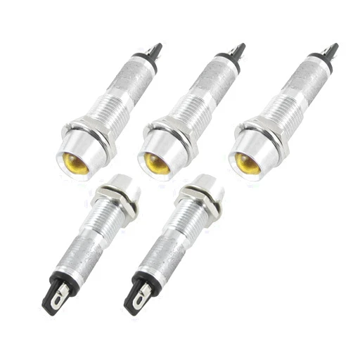 Ruilogod DC 24V 2 Terminals Signal Indicator Lamp 5 Pcs Yellow Light (id: fe2 fc5 52c 45c 192