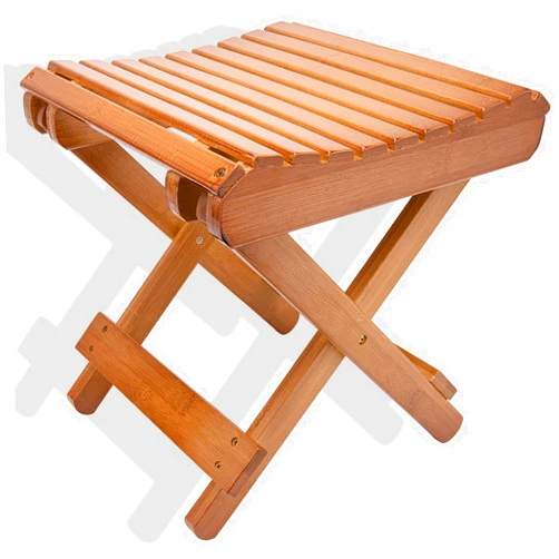 LOYPP Folding Bamboo Stool for Shower, Leg Shaving and Foot Rest, Natural Bamboo Folding Stool, Folding Bamboo Shower Seat, Fully Assembled, 12 Inch High
