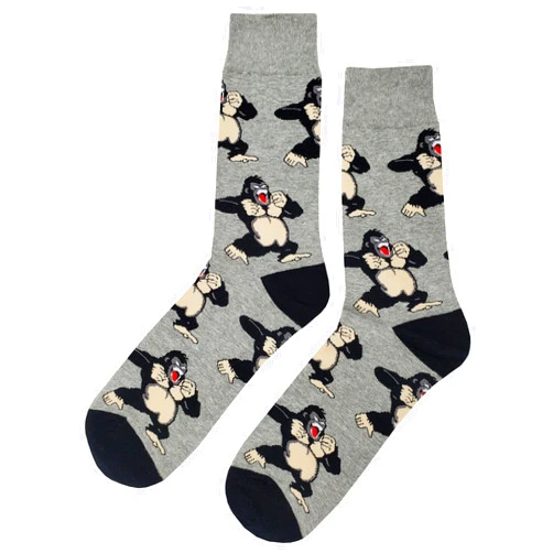 SockFly Angry Gorilla Dress Socks Funny Novelty Crazy Fun Design Men Size 8-12 Cotton Casual Crew Colorful Funky Fancy Socks Gift for Men