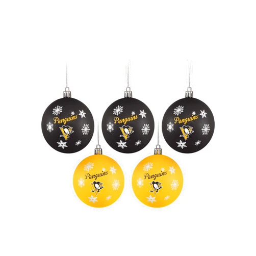 FOCO NHL Unisex-Adult NHL Team Logo 5-Pack Shatterproof Holiday Tree Ball Ornament Set