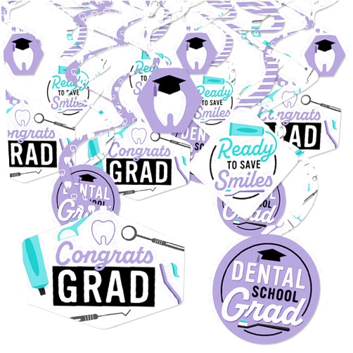 Big Dot of Happiness Dental School Graduation Hygienist Decorations Hanging Swirls - Set of 40