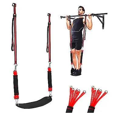 UWTHFIT Pull Up Assistance Bands, Resistance Adjustable Heavy Duty Pull Up Assist Band with Pedal for Pull-up, Chin Up and Home Work Out 600 Lbs - 10 Resistance Bands