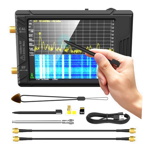 TOSTOG Spectrum Analyzer, 2023 Upgraded TinySA Ultra Spectrum Analyzer with 4.0 Inch Sensitive Touch Screen, Handheld Tiny Frequency Analyzer ith 32Gb Card, 2-in-1 Signal Generator