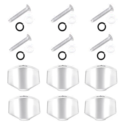 Salbsever 6PCS Tuning Pegs Acoustic Guitar Metal Small Square Shape Acoustic Guitar Tuning Pegs Buttons Tuners Machine Handle Replacement Buttons Tip for Folk Electric and Acoustic Guitar
