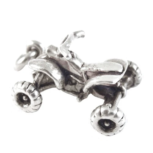 Generic ATV Quad Bike Off-Road All Terrain Vehicle Dune Buggy 3D 925 Solid Sterling Silver Charm Pendant Bracelet Jewelry Making Supply