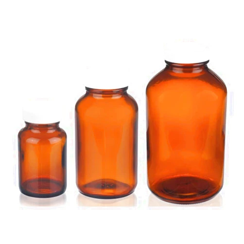 Wheaton W216950 Wide Mouth Packer Bottle, Amber Glass, Capacity 32oz With 53-400 White Polypropylene PTFE Faced Polyethylene Screw Cap, Diameter 99mm x 178mm (Case Of 12)