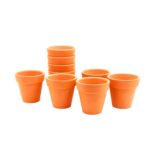 Goldblue Pack of 10 Terracotta Pots 3 Inch Terra Cotta Pots Clay Pots for Plants with Drainage Holes Small Craft Nursery Cactus Pot Water Permeable Succulent Plant Pottery Clay Flower Pots