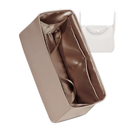 ZYZii Silk Purse Organizer for Lindy 19/26/30/34,Insert Bag in Bag,Luxury Handbag Tote Lining Bag Shapers（Etoupe Grey,LD26）