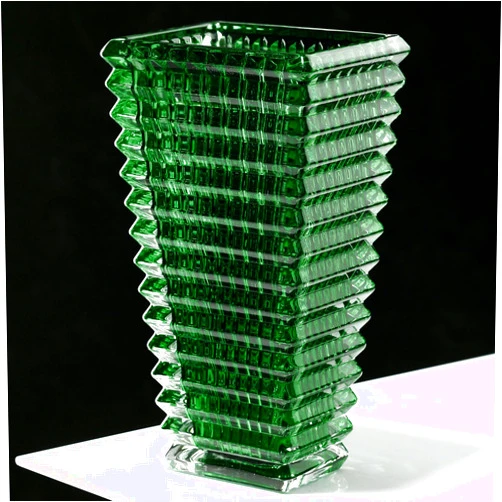 Yuccasly Glass Vase,Amber Square Block Flower Vase Decor for Home Dining Table Living Room Centerpiece,Office Wedding Holiday Party,Handmade Decorative Flower Vase
