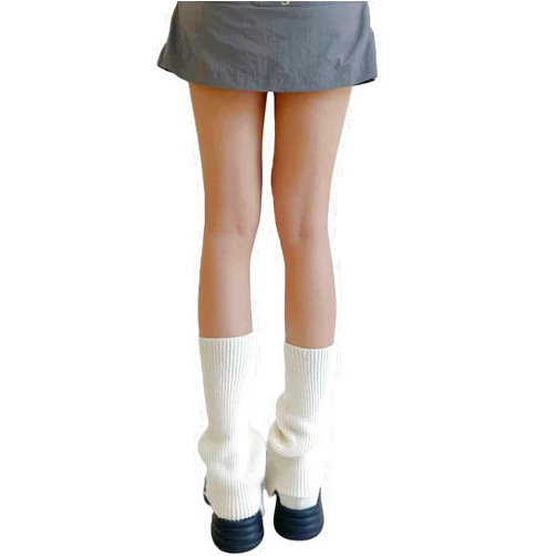 BHMAWSRT Womens Girls Knitted Leg Warmers Cotton Soft Over Knee high Warmers Boot socks for 90s Fashion Stockings Winter
