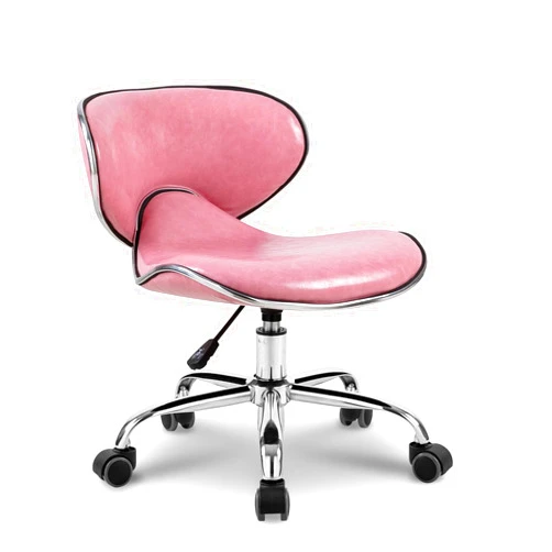 Paddie Pedicure Stools for Nail Tech, Salon Spa Stool Back Support Short Height Adjustable Hydraulic Swivel Chair, Perfect for Massage/Tattoo/Esthetician/Shop/Medical, Pink