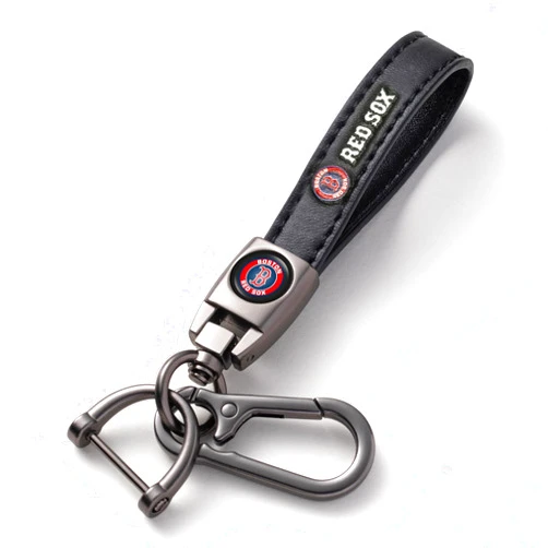 LASERSWING for Boston Red Sox Baseball Fans Car Keychain Keyring Accessories, Leather Car Key Chain Replacement for Key Fob Holder,Delicate Gifts for Men Women, Red Sox