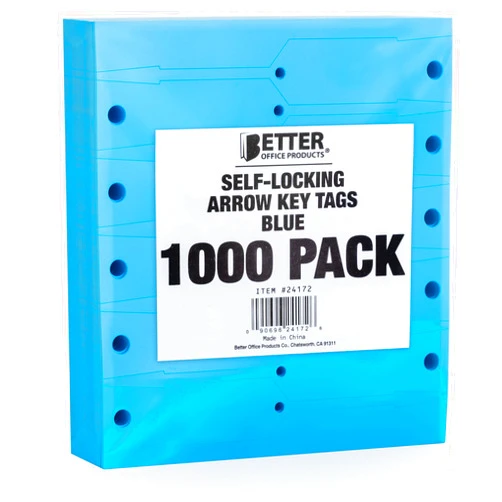 Better Office Products Self-Locking Arrow Key Tags, 1,000 Per Pack, 4.5