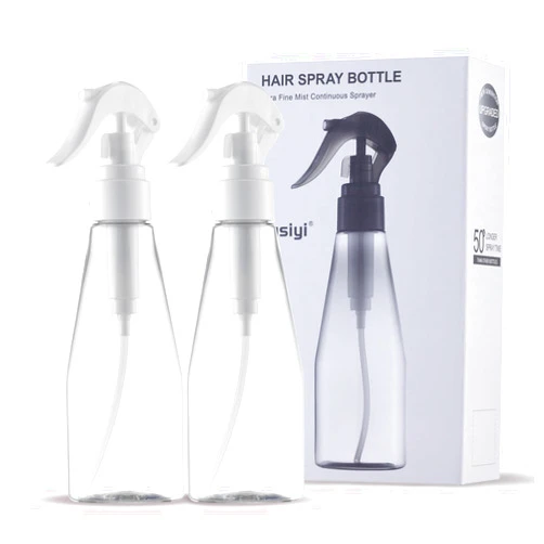 Lusiyi Continuous Spray Bottle for Hair 10oz, 2pcs Ultra Fine Water Spray Bottles for Cleaning, Plant, Pets (Plastic, 300ml, White)