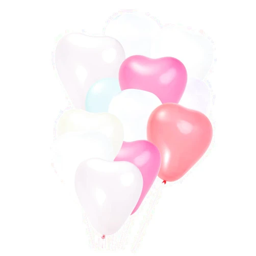 OFFSCH 100pcs Latex Free Balloons Decorative Balloons Party Heart Balloon Wedding Latex Balloons Colorful Balloons Pastel Latex Balloons Candy Romantic Pink Decorations Child