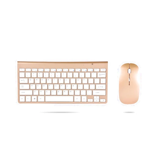 Heayzoki Keyboard and Mouse Combo Silent, Compact and Lightweight 2.4G Keyboard and Mouse Kit with USB Receiver, for Desktop Laptop, for OS X, for Win 7 8 (Gold)