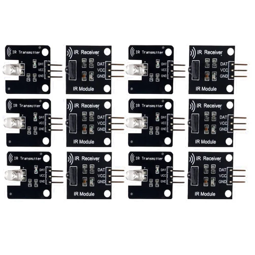 QCCAN 6Set IR Infrared Transmitter Module Ir Digital 38khz Infrared Receiver Sensor Module for Electronic Building Block