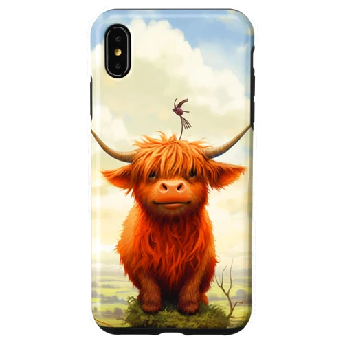 Funny highland cow art iPhone XS Max Funny highland cow art Case