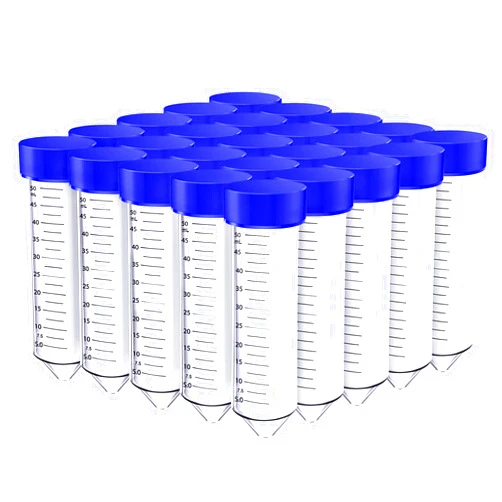 SimPure Centrifuge Tubes 50mL, Conical Tubes Sterile 25 PCS, Polypropylene, Leak-Proof Screw Caps, Plastic Container with Graduated and Write Marks, Non-pyrogenic, DNase/RNase Free, Human DNA-Free