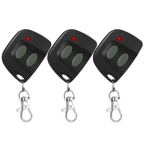 Kingdder 3 Pcs 10 Dip Switch Garage Door Remote Two Button Garage Remote Compatible with Multicode 300mhz 3089 3060 3070 3083 Gate Opener with Keychain, Control 2 Different Doors Simultaneously