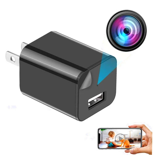 OQZZ Small Camera Charger - WiFi Mini Camera - HD 1080P Nanny Cam with Remote View Motion Detection Phone App，Surveillance Camera for Home Offices